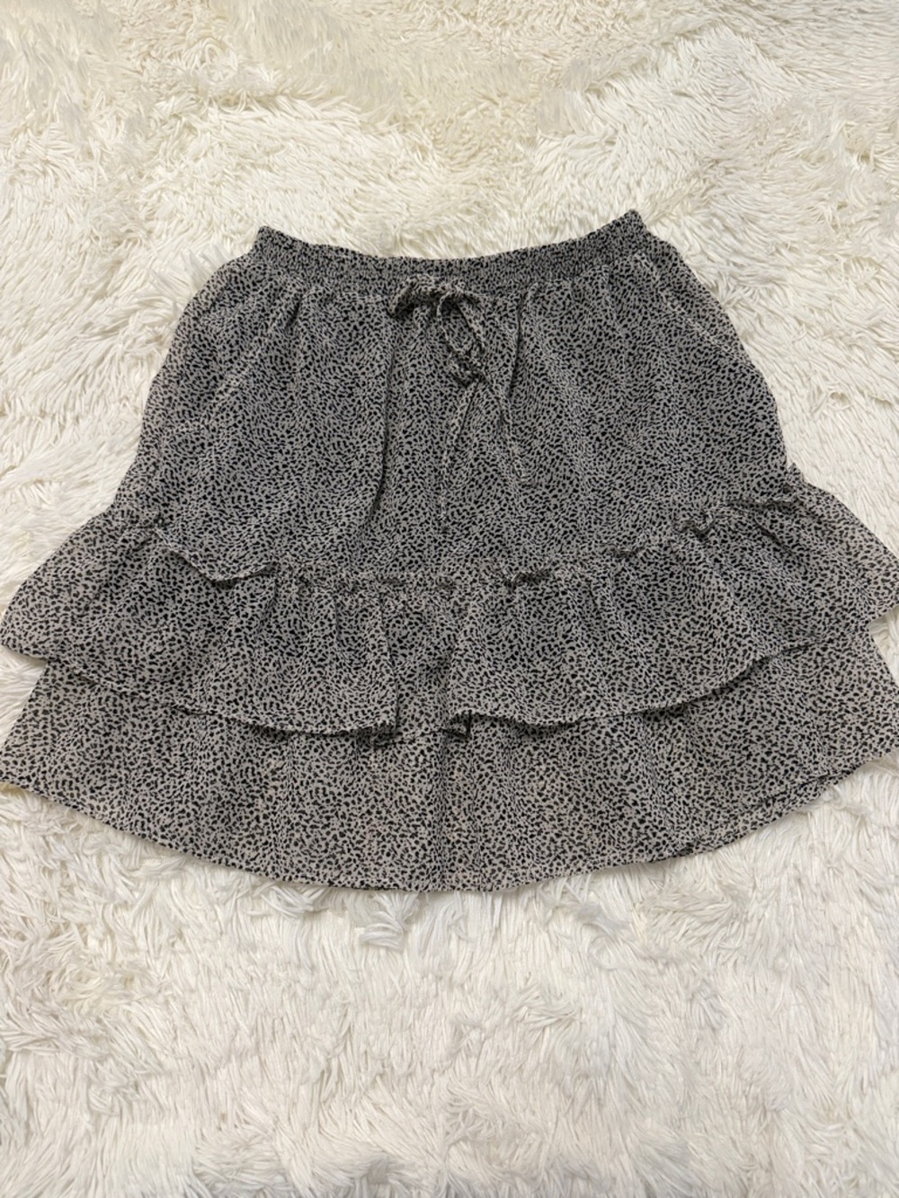 Sienna Sky Black and White Mini Ruffle Skirt - Picture 1 of 4